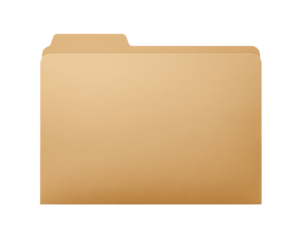 Classic file folder mockup on a clean setting showcasing organizational tools and stationery