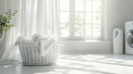 Bright, cozy laundry room with soft towels