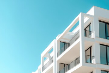 Contemporary architecture under a clear blue sky