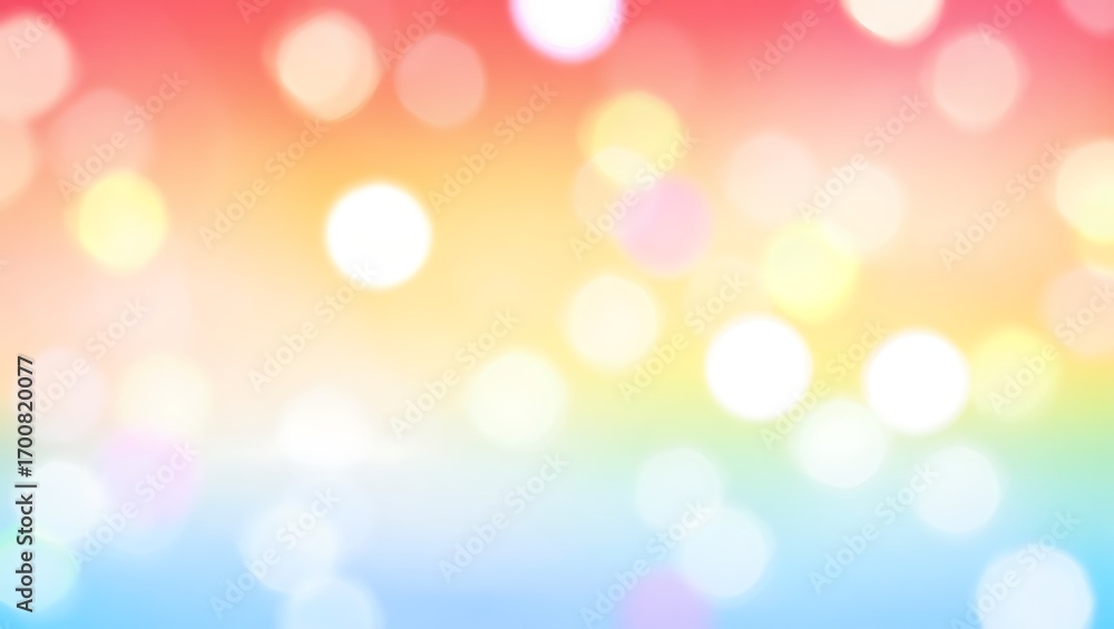 Poster dreamy pastel bokeh background with soft light and rainbow color gradient ideal for creative project