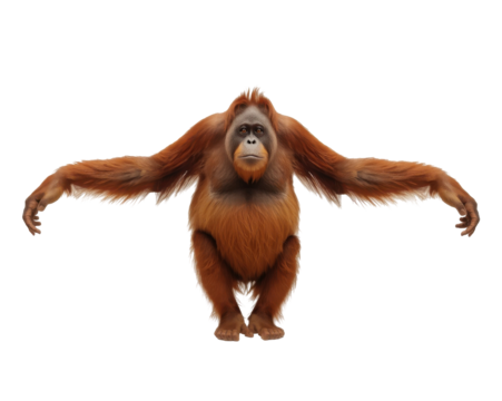 Majestic Orangutan Portrait, A Detailed View of This Magnificent Primate's Striking Features