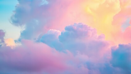 Obraz premium Dreamy pastel clouds abstract background with serene and inspiring atmosphere perfect for creative projects