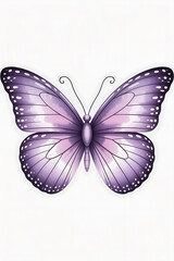 Obraz premium Delicate purple butterfly, wings patterned in shades of lavender. 