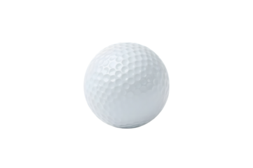 Golf ball in isolation: A single golf ball is isolated against a clean backdrop, showcasing its spherical shape and textured surface. The image highlights the simplicity and purity of the golf ball.