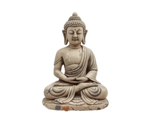 Serene buddha statue, weathered with grace, exudes peace in meditative posture and spiritual contemplation