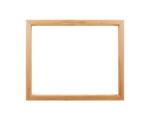 Simple natural wood frame against solid backdrop offering versatile design and artistic possibilities