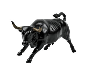 Fototapeta premium Sleek and powerful bull sculpture embodying strength, finance and determination in the stock market