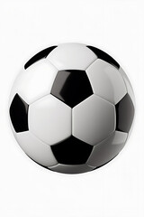 A soccer ball, white and black panels.
