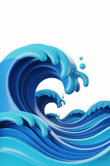 Powerful blue waves crashing, abstract ocean imagery.
