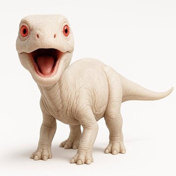 Prehistoric reptile baby on white background
