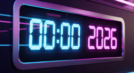 digital clock on digital background