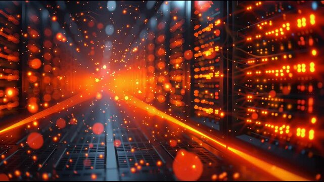 abstract background with lights, datacenter 