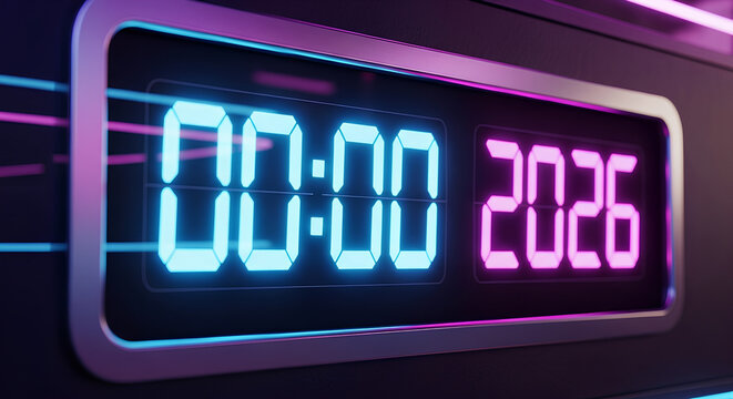 digital clock on digital background - Powered by Adobe