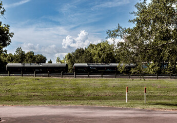 tanker train cars at parks edge