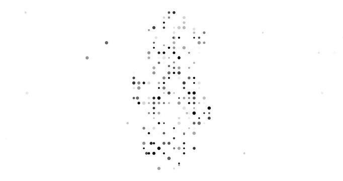 Circles Emerge from Void Forming Qatar Map Silhouette