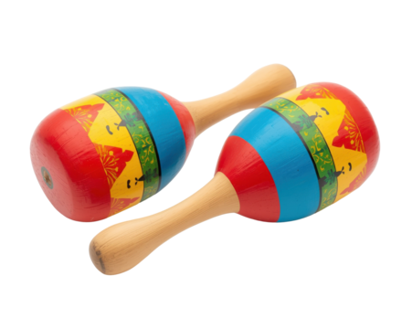Vibrant Pair of Maracas, Traditional Percussion Instruments for Music and Celebrations