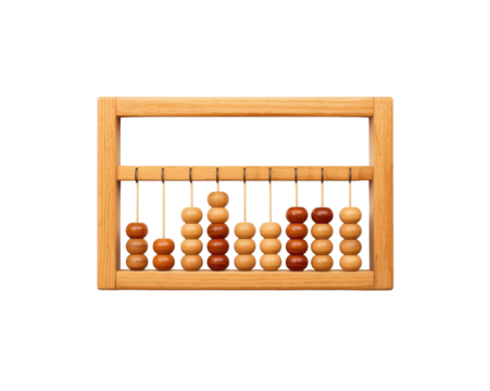Vintage wooden abacus, a mathematical tool for performing arithmetic calculations with precision