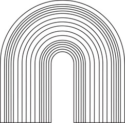 Archway Tunnel Design Element Geometric Pattern Isolated on Transparent Background