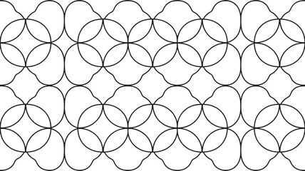 Naklejka premium Interlocking Circles Pattern Design Seamlessly Repeating Geometric Background Art