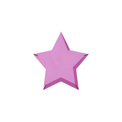 Obraz premium A single glossy light purple five pointed star with subtle shading on a white background