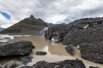 Sv&iacute;nafellsj&ouml;kull glacier and lake in Iceland