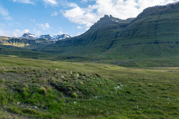 mountains and Snaefellsjokull Glacier in Iceland