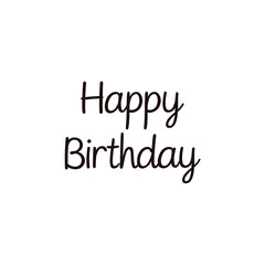 Simple and elegant handwritten happy birthday text on a clean white background