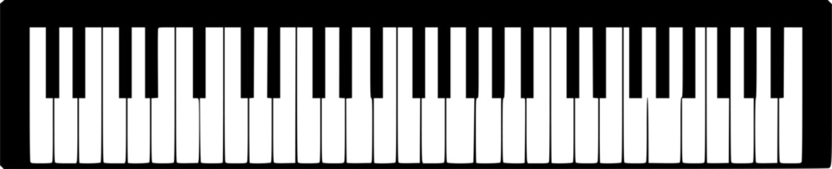 Naklejka premium vector round frame of piano keyboard isolated on white background. modern music illustration. classic music. template for piano concert 