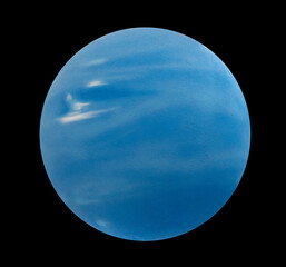 planet neptune on black, isolated