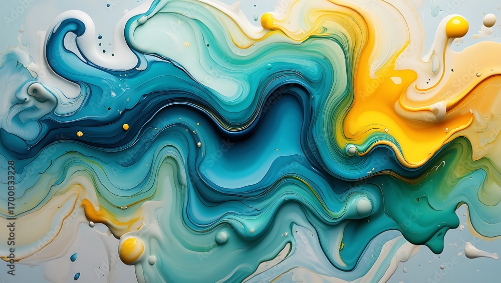 Poster fluid art abstract background with swirling colors and dynamic textures for modern design