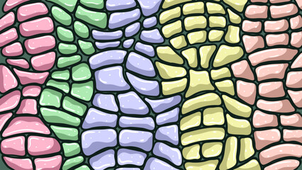 Stone Abstract Background with doodle and Soft Pastel Pallete. Soft Pink, Soft green, Soft blue and dark Colors backgrounds. Vector Illustrations