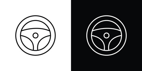 Steering wheel icon logo template designs.