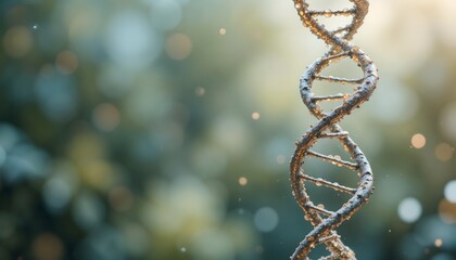 Medical illustration of a close up shot of a DNA cell chain structure