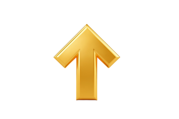 A gold colored arrow pointing upwards