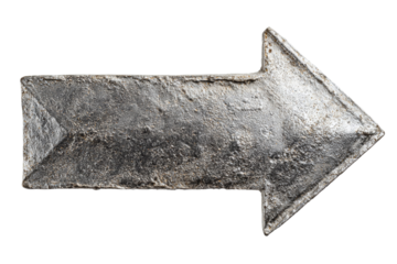 A silver arrow pointing to the right