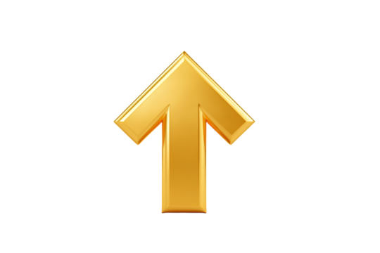 A gold colored arrow pointing upwards - Powered by Adobe