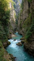 Fototapeta premium River in a canyon among mountains