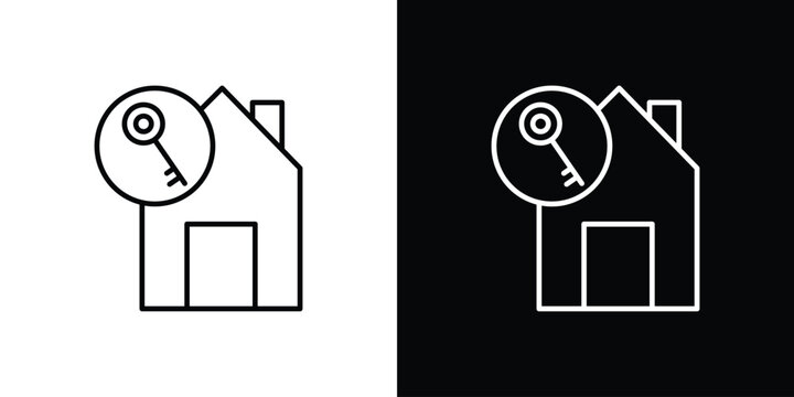Selling or rent home icon logo template designs.