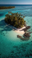 Obraz premium Tropical island surrounded by clear blue water