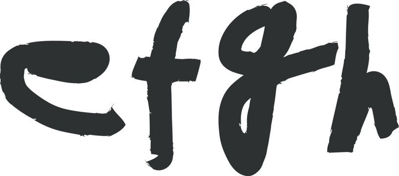 Handwritten text efgh collection showing basic typography and alphabetical characters vector