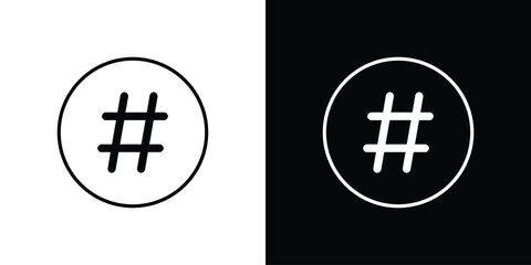 Hashtag icon logo template designs.