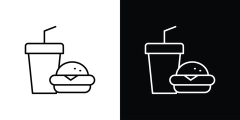 Hamburger soda icon logo template designs.