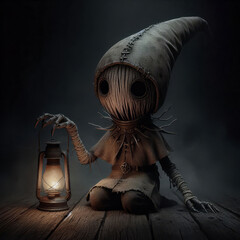 Little nightmares abstract illustration on childhood fear