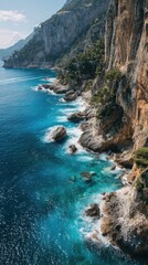 Obraz premium Breathtaking coastal cliffs and turquoise waters