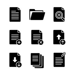 Collection of Document and Folder Glyph Icons