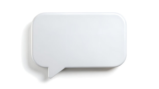 A single blank white speech bubble, isolated on transparent background