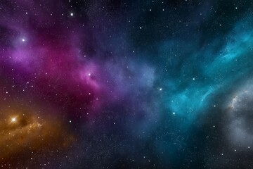 Fototapeta premium Colorful galactic nebula with stars in deep space