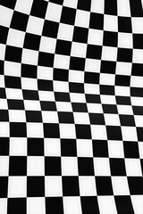 Checkered flag pattern, black and white squares.
