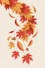 Falling autumn leaves, swirling in the wind.
