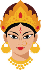Hindu Goddess Durga, Divine Mother of the Universe, Fierce Warrior of Power and Protection, Symbolizing the Triumph of Good Over Evil for Indian Festivals.